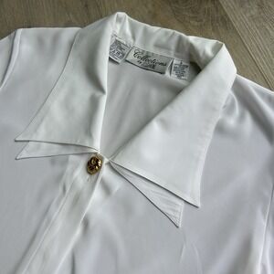 VTG Collections by Josephine‎ Double Collar Short Sleeve Blouse Size 6 90s Y2K